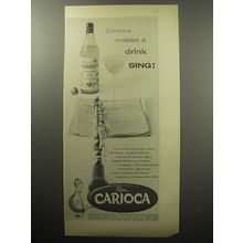 1954 Ron Carioca Rum Ad - Carioca makes a drink sing