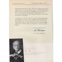Dr Ernst Telschow Director Max Planck Gesellschaft Hand Signed Letter