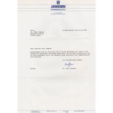 Paul Janssen Pharmaceutica Founder Physician Hand Signed Letter