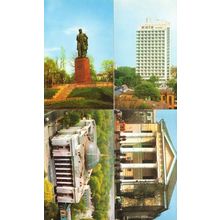 Kiev Hotel 1973 Ukranian Building Shevchenko Statue 4x Russian Postcard s