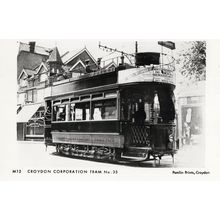 Croydon Corporation Old Tram Bus London Driver Real Photo Postcard
