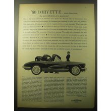 1960 Chevrolet Corvette Car Ad - the pure definition of sports car