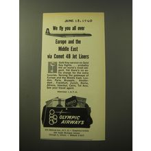 1960 Olympic Airways Ad - We fly you all over Europe and the Middle East