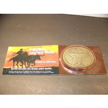 MARLBORO LONGHORN BUCKLE SOLID BRASS BELT BUCKLE NEW IN PACKAGE 1980's