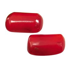 Natural 15.50 Ct Italian Red Coral "Cushion Cabochon" Cut Loose Gemstone Pair