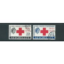 seychelles stamps vfu red cross set sg214 sg 214 215 1963