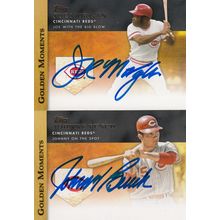 JOE MORGAN & JOHNNY BENCH AUTO 2012 CINCINNATI REDS HOF WORLD CHAMPION PLAYERS