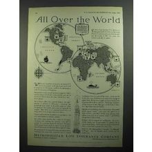 1931 Metropolitan Life Insurance Ad - All Over World