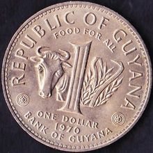 1970 Guyana 1 Dollar Coin