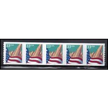 3281c 33c U.S. Flag Over City Very Fine MNH PNC 5555/5 KA9328