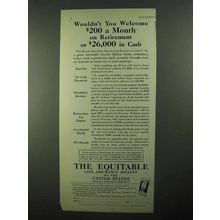 1931 The Equitable Life Assurance Ad - $200 a Month