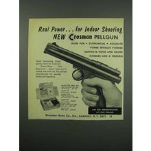 1954 Crosman 150K Pellgun Pistol Ad - Indoor Shooting