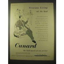 1954 Cunard Cruise Ad - Gracious Living At Best