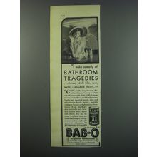 1930 Bab-O Cleaner Ad - I make comedy of bathroom tragedies