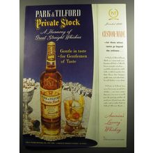 1951 Park & Tilford Private Stock Whiskey Ad - A harmony