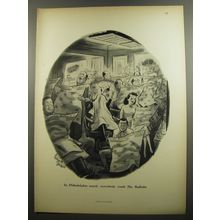 1952 Philadelphia Bulletin Newspaper Ad - Cartoon by Richard Decker - Barbershop