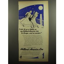 1952 Holland-America Line Cruise Ad - I felt fit as a fiddle