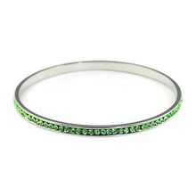 Bangle Bracelets - 67mm One Line Rhinestones - Peridot - BR-80685-PE
