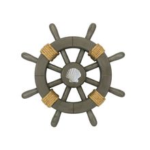 Pack Of 2] Antique Decorative Ship Wheel With Seashell 12""