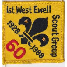 Scout Badge UK - 1st Well End 60 Years 1928-1988 - Used (A1)