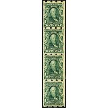 314, Mint VF NH 1¢ Brinkerhoff Type I Vending Strip of Four - Stuart Katz