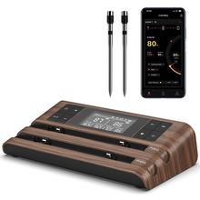 Wireless Smart Meat Thermometer with Dual-Sensor Probe, 500FT Remote Monitoring,