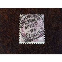 1881 GB Queen Victoria SG172 1d lilac fine used stamp Richmond May 20 1896