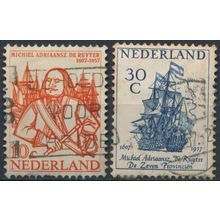 350ᵗʰ Birth Anniv of Ruyter - Netherlands 1957 - FH - MiNr 697/8 (A)