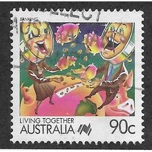 AUS 1988 90c 'LIVING TOGETHER - BANKING' FINE USED (EBID67-229)