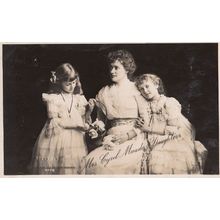 Cyril Maude & Her Daughters Vintage Real Photo Postcard