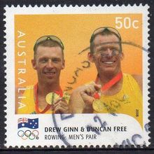 Australia 2008 Olympic Gold Medal Winners - Ginn/Free, Men's Rowing 50c Used