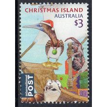 Christmas Island 2023 Christmas - Booby, Crab & Turtle $3 Int Post Sheet Used