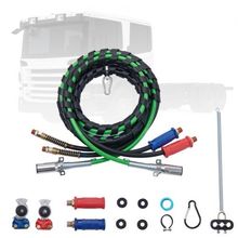 15FT Semi Truck Air Lines Kit with 2PCS Glad Hands, 3-in-1 Air Hoses & 7 Way...