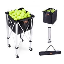 Foldable Tennis Ball Hopper, Holds 150 Tennis Balls, Lightweight Aluminum Al...