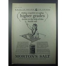 1928 Morton's Salt Ad - Children Making Higher Grades