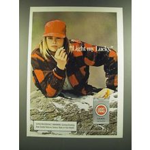 1986 Lucky Strike Lights Cigarettes Ad - Light My Lucky - Woman