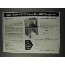 1986 RBI Woodplaner Ad - Some plain facts about the RBI Woodplaner
