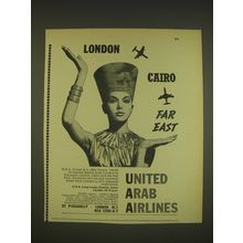 1963 United Arab Airlines Ad - London Cairo Far East