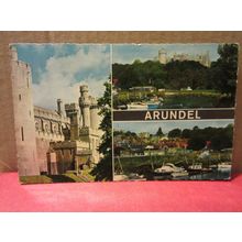 ARUNDEL, SUSSEX. multiview used vintage postcard by Constance 1971 pm =