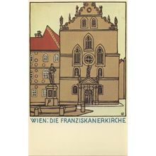 Wien Die Franziskanerkirche Austria Church Painting Postcard