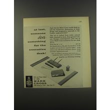 1956 Mark Cross Desk Set Ad - At last, someone does something for the executive