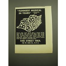 1960 Bye Bye Birdie Play Ad - Funniest musical in years - Chapman