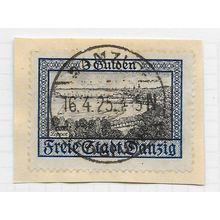 DANZIG 1924 CITY VIEWS 3 GULDEN 3G BLUE USED Mi 209