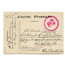 Postcard from French POW in Germany ? during WW1 message 1918 military mail