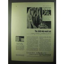 1931 Squibb Chocolate Vitavose Ad - Child Won't Eat