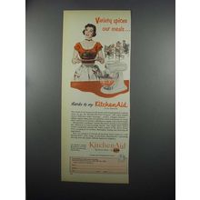 1953 KitchenAid Food Preparer Ad - Variety Spices Meals