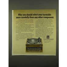 1975 Dual 1229Q Turntable Ad - Select More Carefully