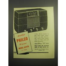 1948 Philco Model A547B Radio Ad - Another Philco Winner