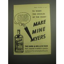 1948 Myers Rum Ad - To warm the cockles of the heart make Mine Myers