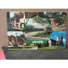 multiview, WEST SURREY, county. used postcard Colourmaster 1980 postmark =